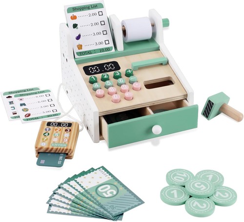 Wooden cash register shop - wooden,